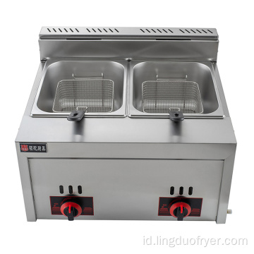 Luxury Dual Cylinder Commercial Gas Deep Fryer 6L